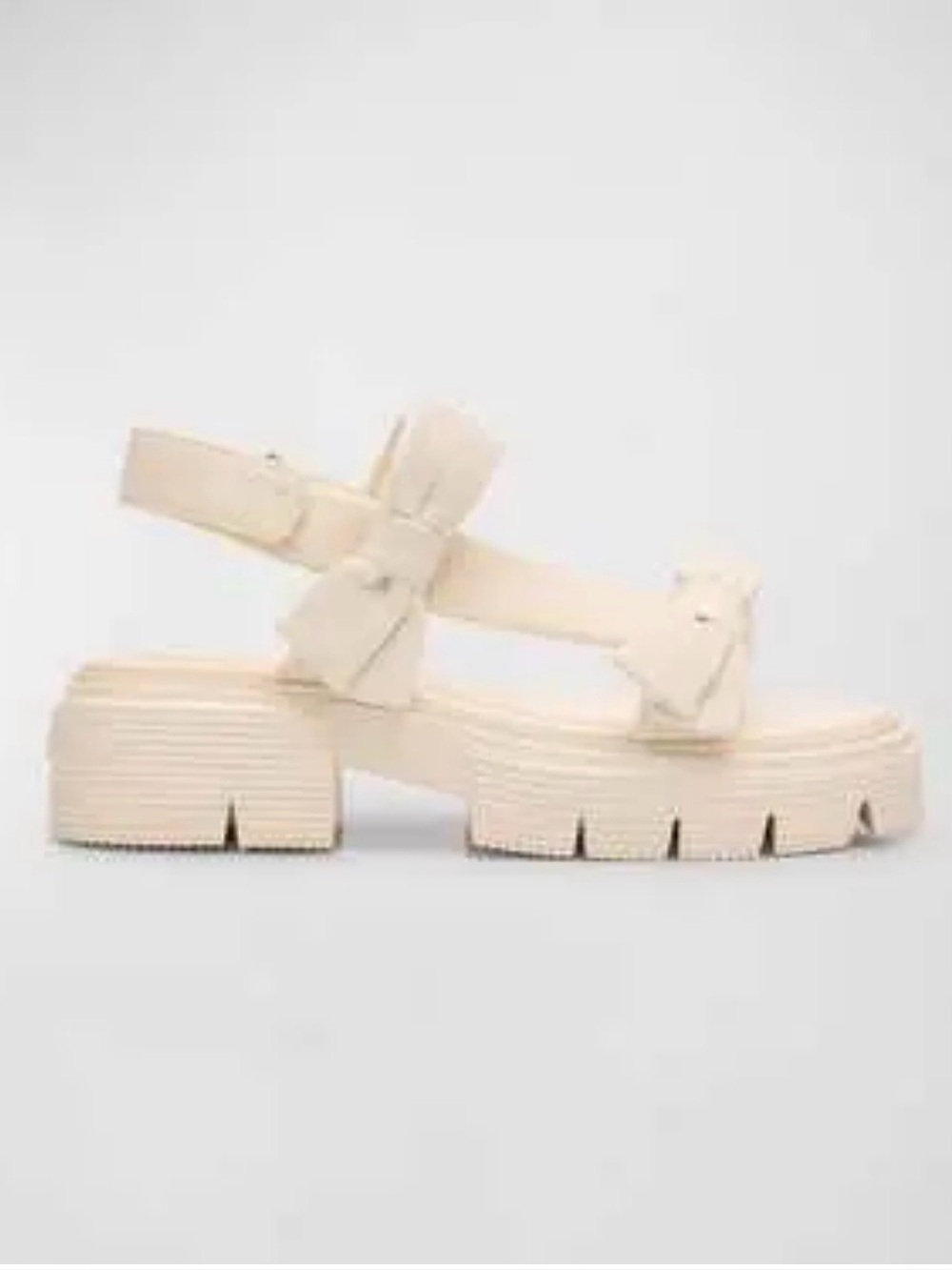 Stuart Weitzman Bow Sport Platform Sandals Cream Women’s 9B